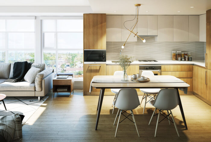 150 Main20th Light Kitchen Rendering